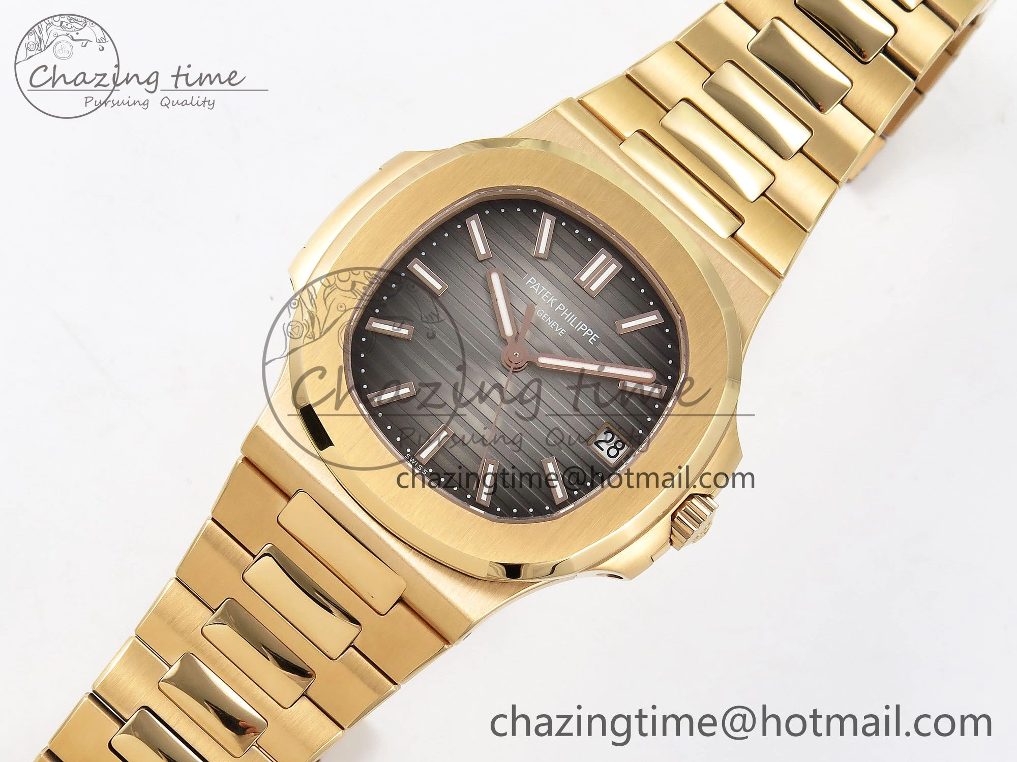 Nautilus 5711 1R-001 RG PPF 1:1 Best Edition Brown Textured Dial on RG Bracelet Super Clone 26-330 V5
