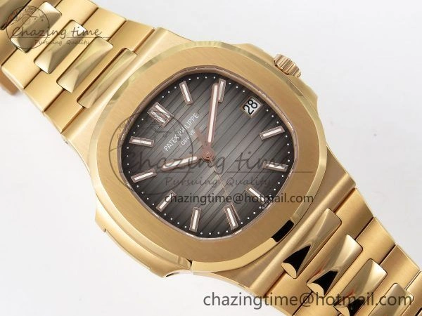 Nautilus 5711 1R-001 RG PPF 1:1 Best Edition Brown Textured Dial on RG Bracelet Super Clone 26-330 V5