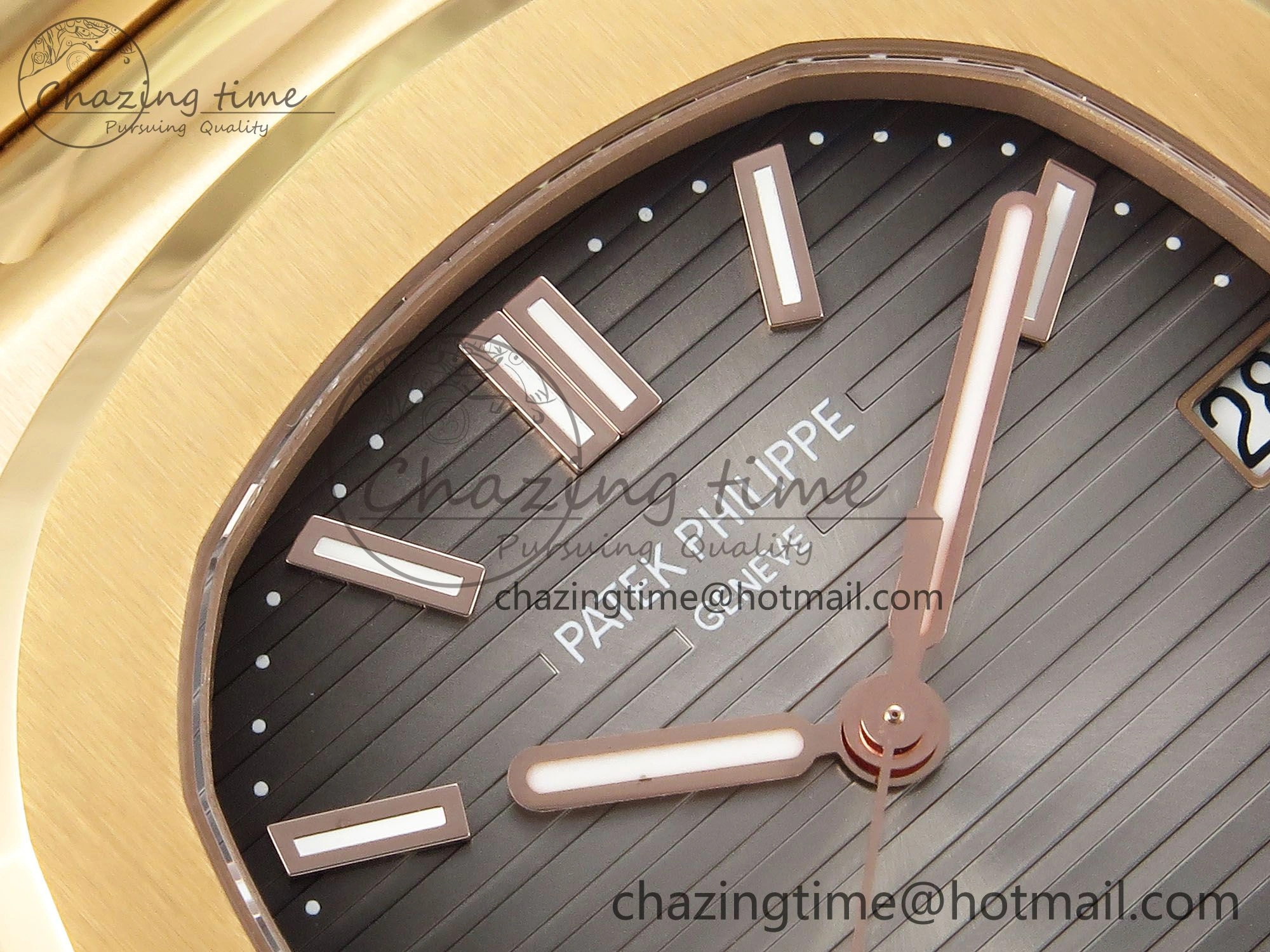 Nautilus 5711 1R-001 RG PPF 1:1 Best Edition Brown Textured Dial on RG Bracelet Super Clone 26-330 V5