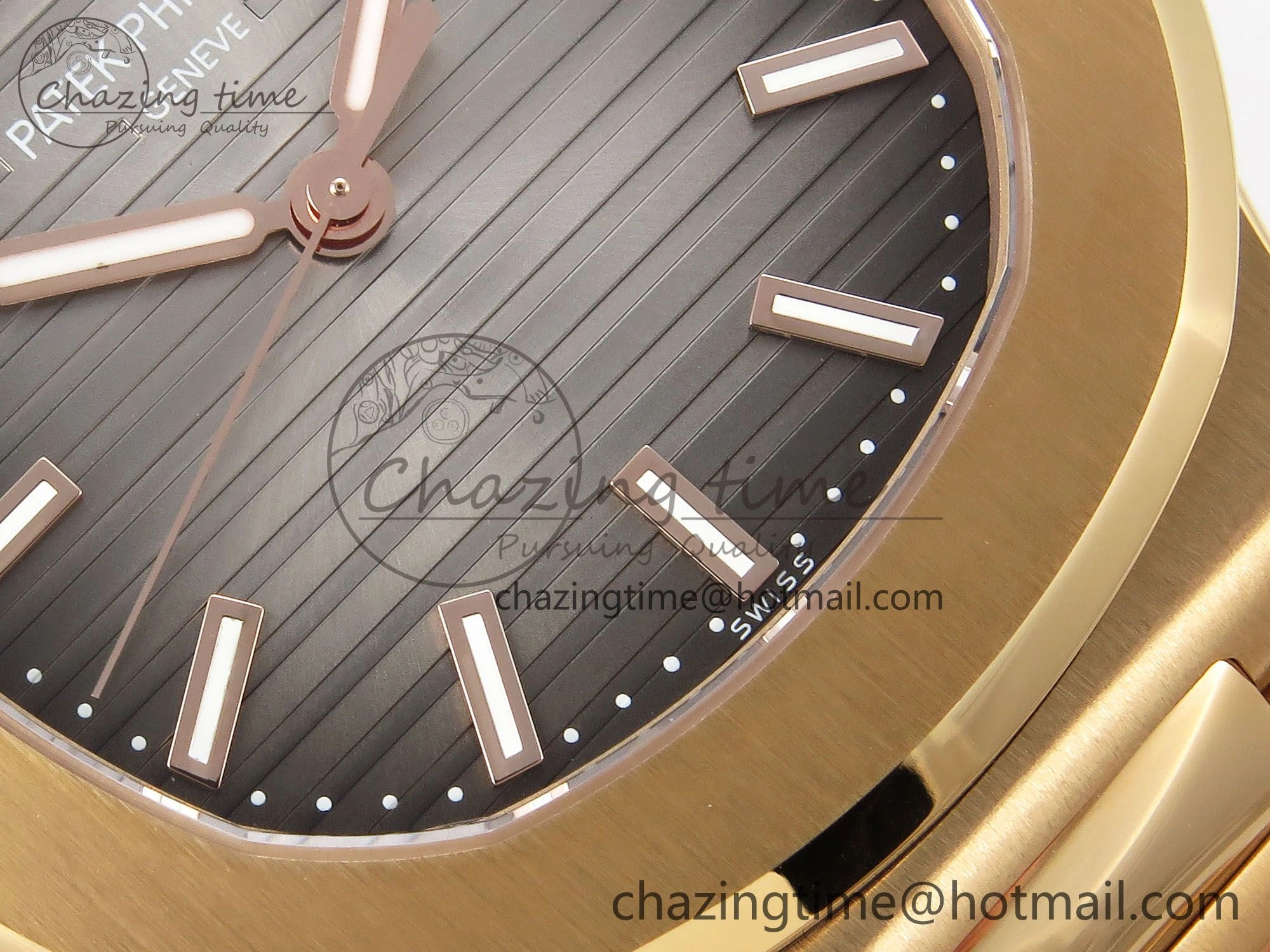 Nautilus 5711 1R-001 RG PPF 1:1 Best Edition Brown Textured Dial on RG Bracelet Super Clone 26-330 V5