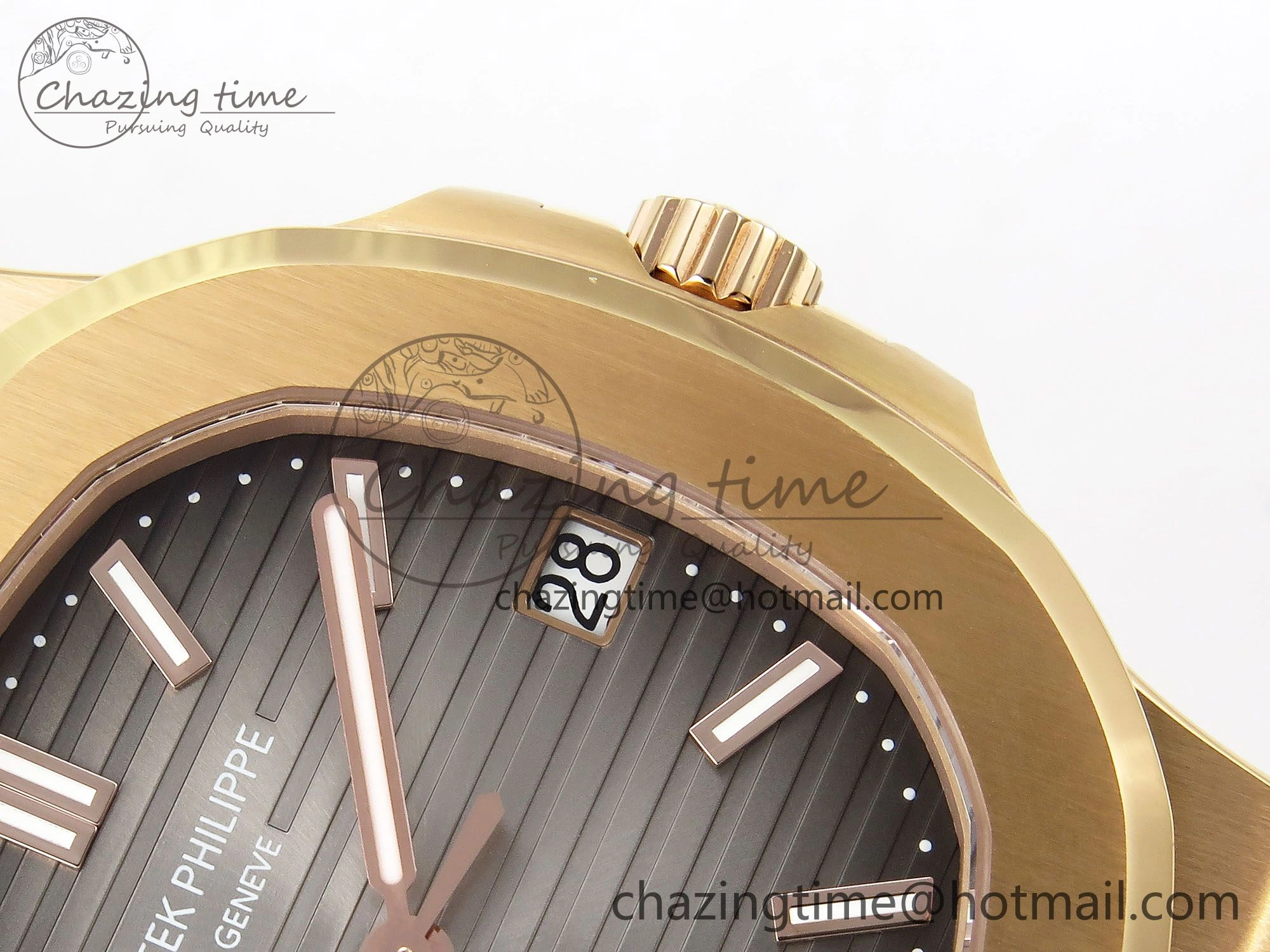 Nautilus 5711 1R-001 RG PPF 1:1 Best Edition Brown Textured Dial on RG Bracelet Super Clone 26-330 V5