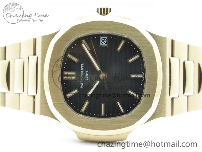 Nautilus 5711 1R GRF Best Edition Black Dial on RG Bracelet A324CS (Free box) V2