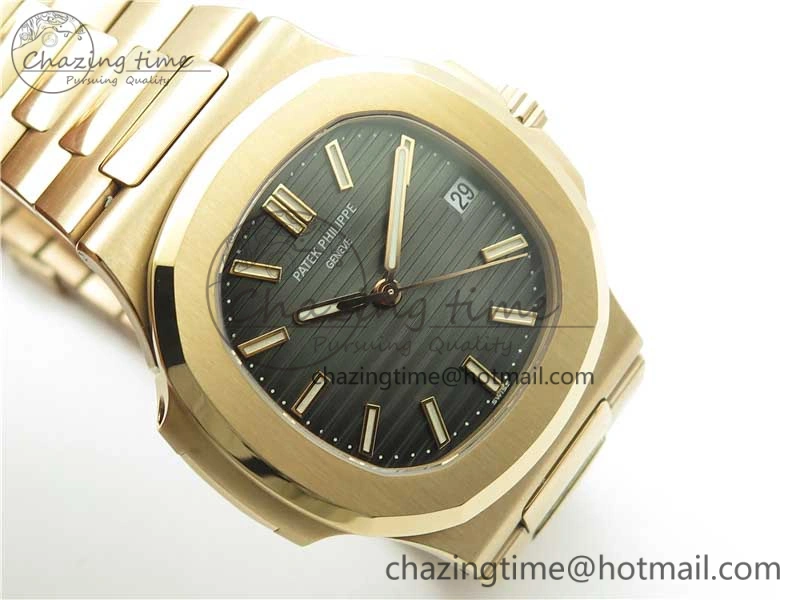 Nautilus 5711 1R GRF Best Edition Black Dial on RG Bracelet A324CS (Free box) V2