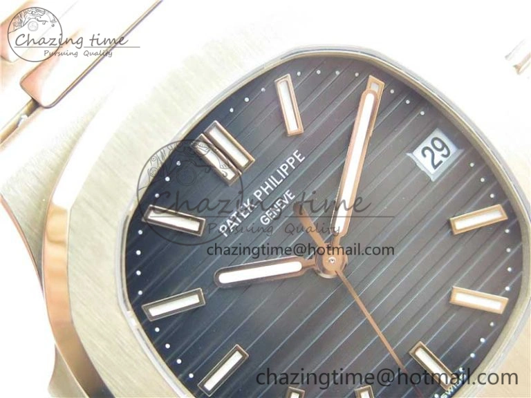 Nautilus 5711 1R GRF Best Edition Black Dial on RG Bracelet A324CS (Free box) V2