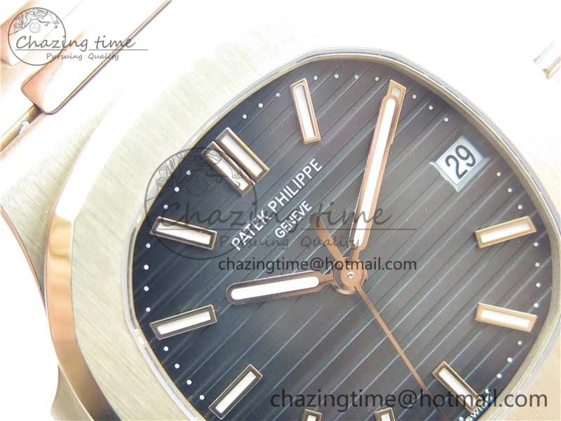 Nautilus 5711 1R GRF Best Edition Black Dial on RG Bracelet A324CS (Free box) V2