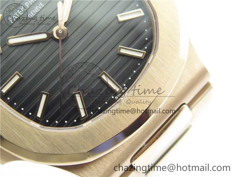 Nautilus 5711 1R GRF Best Edition Black Dial on RG Bracelet A324CS (Free box) V2