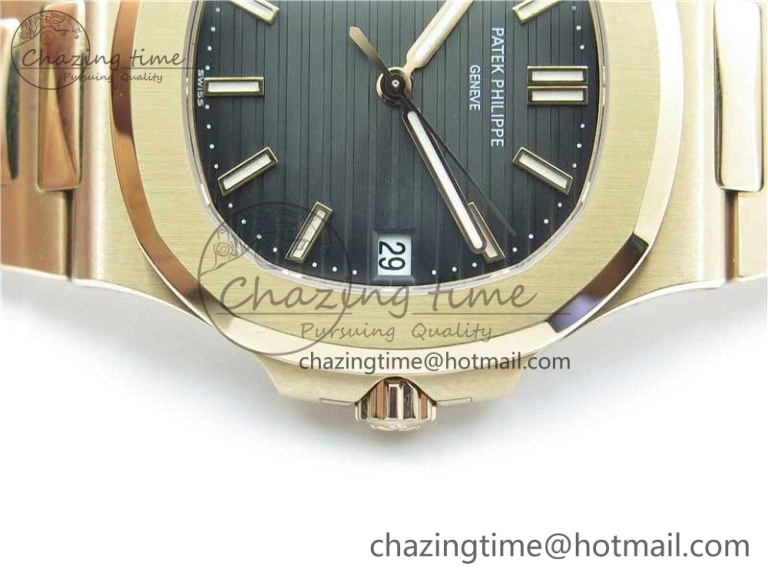 Nautilus 5711 1R GRF Best Edition Black Dial on RG Bracelet A324CS (Free box) V2