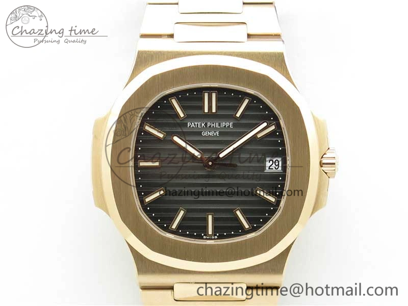 Nautilus 5711 1R GRF Best Edition Black Dial on RG Bracelet A324CS (Free box) V2