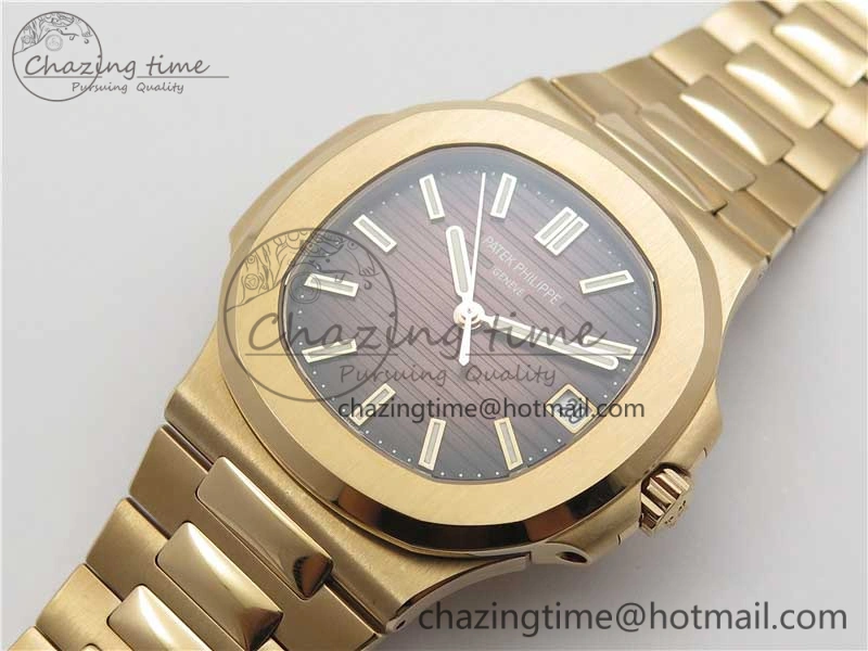 Nautilus 5711 1R GRF Best Edition Brown Dial on RG Bracelet A324CS (Free box) V2
