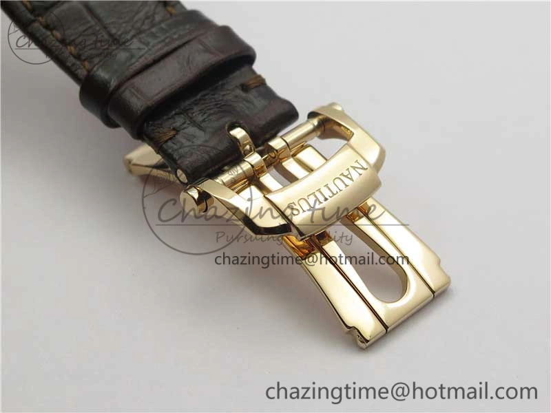 Nautilus 5711 1R PPF 1-1 Best Edition Gray Textured Dial on Brown Leather Strap 324CS (Free box) V4
