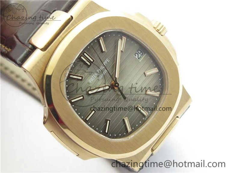 Nautilus 5711 1R PPF 1-1 Best Edition Gray Textured Dial on Brown Leather Strap 324CS (Free box) V4