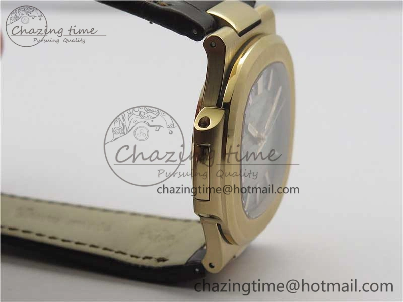 Nautilus 5711 1R PPF 1-1 Best Edition Gray Textured Dial on Brown Leather Strap 324CS (Free box) V4