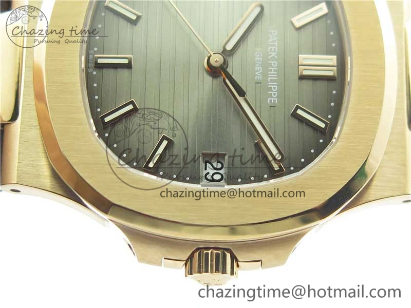 Nautilus 5711 1R PPF 1-1 Best Edition Gray Textured Dial on Brown Leather Strap 324CS (Free box) V4