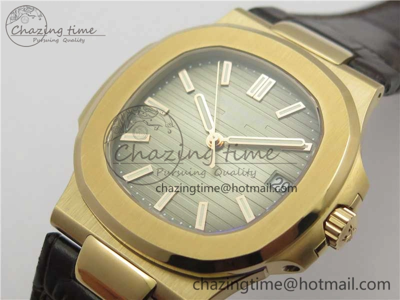 Nautilus 5711 1R PPF 1-1 Best Edition Gray Textured Dial on Brown Leather Strap 324CS (Free box) V4