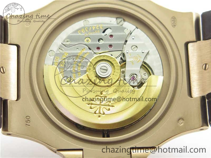 Nautilus 5711 1R PPF 1-1 Best Edition White Textured Dial on Brown Leather Strap 324CS (Free box) V4