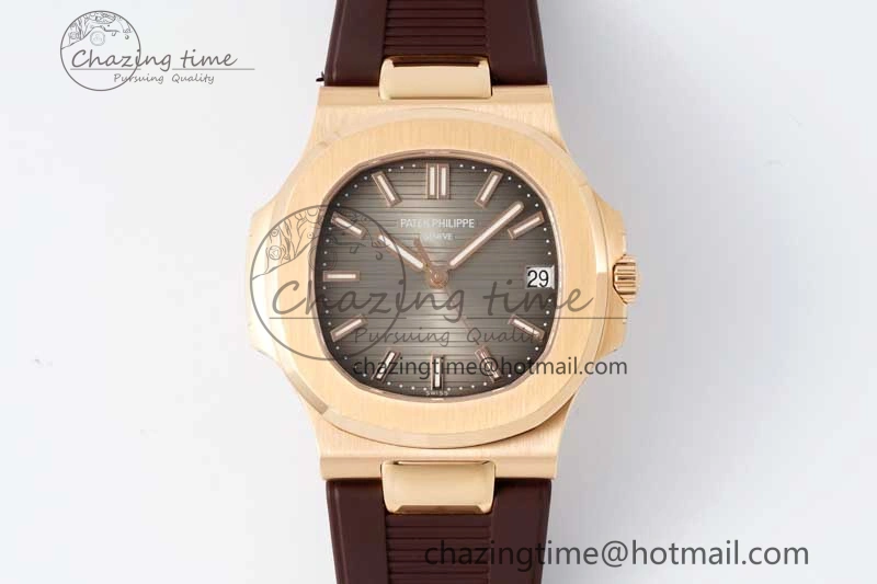 Nautilus 5711 1R PPF 1:1 Best Edition Brown Textured Dial on Brown Rubber Strap 324CS V5