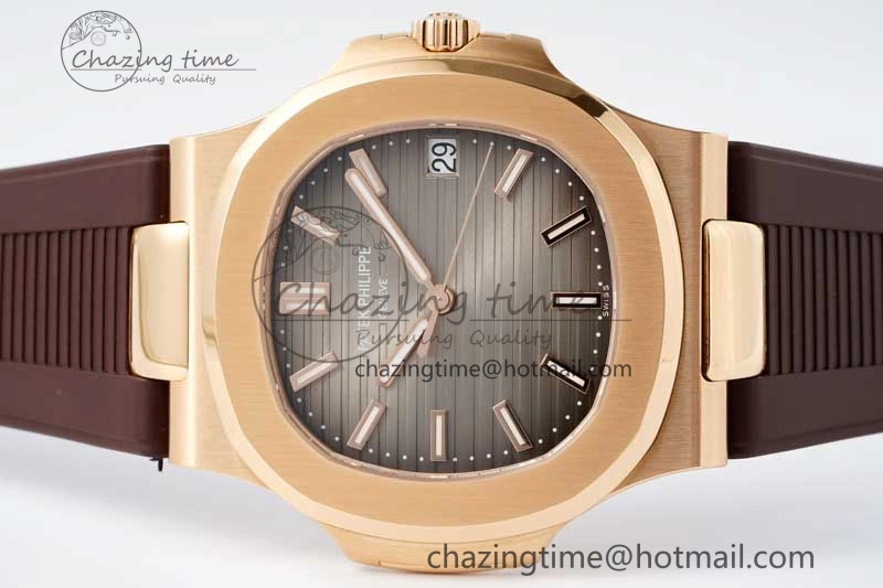 Nautilus 5711 1R PPF 1:1 Best Edition Brown Textured Dial on Brown Rubber Strap 324CS V5