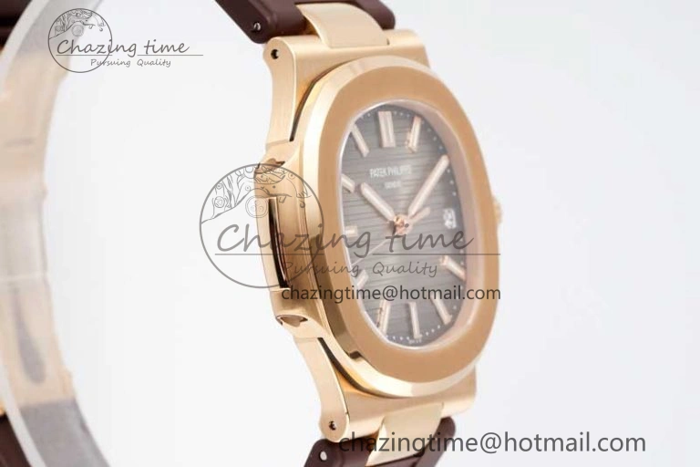 Nautilus 5711 1R PPF 1:1 Best Edition Brown Textured Dial on Brown Rubber Strap 324CS V5