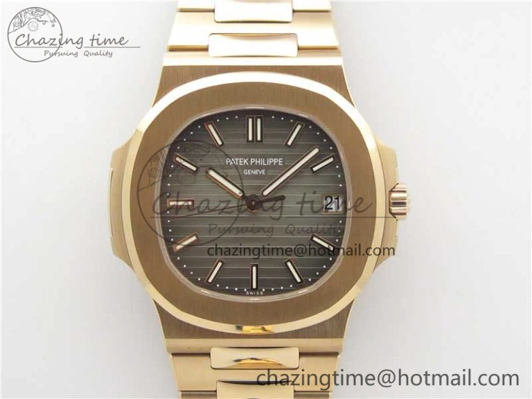 Nautilus 5711 1R PPF 1:1 Best Edition Brown Textured Dial on RG Bracelet 324CS (Free box)