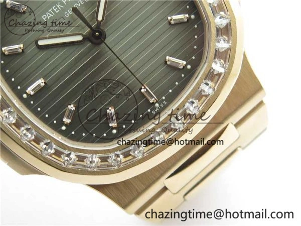 Nautilus 5711 1R PPF 1:1 Best Edition Gray Dial Diamonds Bezel on RG Bracelet 324CS (Free box) V4