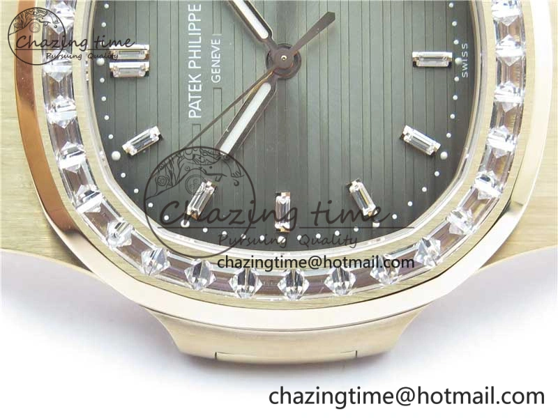 Nautilus 5711 1R PPF 1:1 Best Edition Gray Dial Diamonds Bezel on RG Bracelet 324CS (Free box) V4