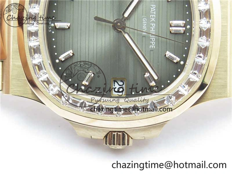 Nautilus 5711 1R PPF 1:1 Best Edition Gray Dial Diamonds Bezel on RG Bracelet 324CS (Free box) V4