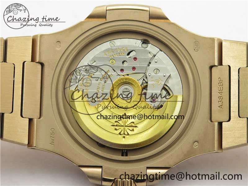 Nautilus 5711 1R PPF 1:1 Best Edition White Dial Diamonds Bezel on RG Bracelet 324CS (Free box) V4