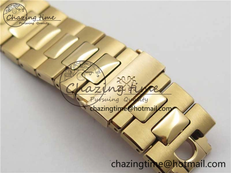 Nautilus 5711 1R PPF 1:1 Best Edition White Dial Diamonds Bezel on RG Bracelet 324CS (Free box) V4