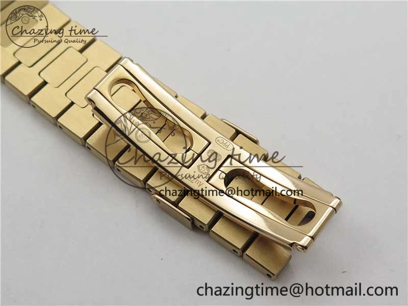 Nautilus 5711 1R PPF 1:1 Best Edition White Dial Diamonds Bezel on RG Bracelet 324CS (Free box) V4