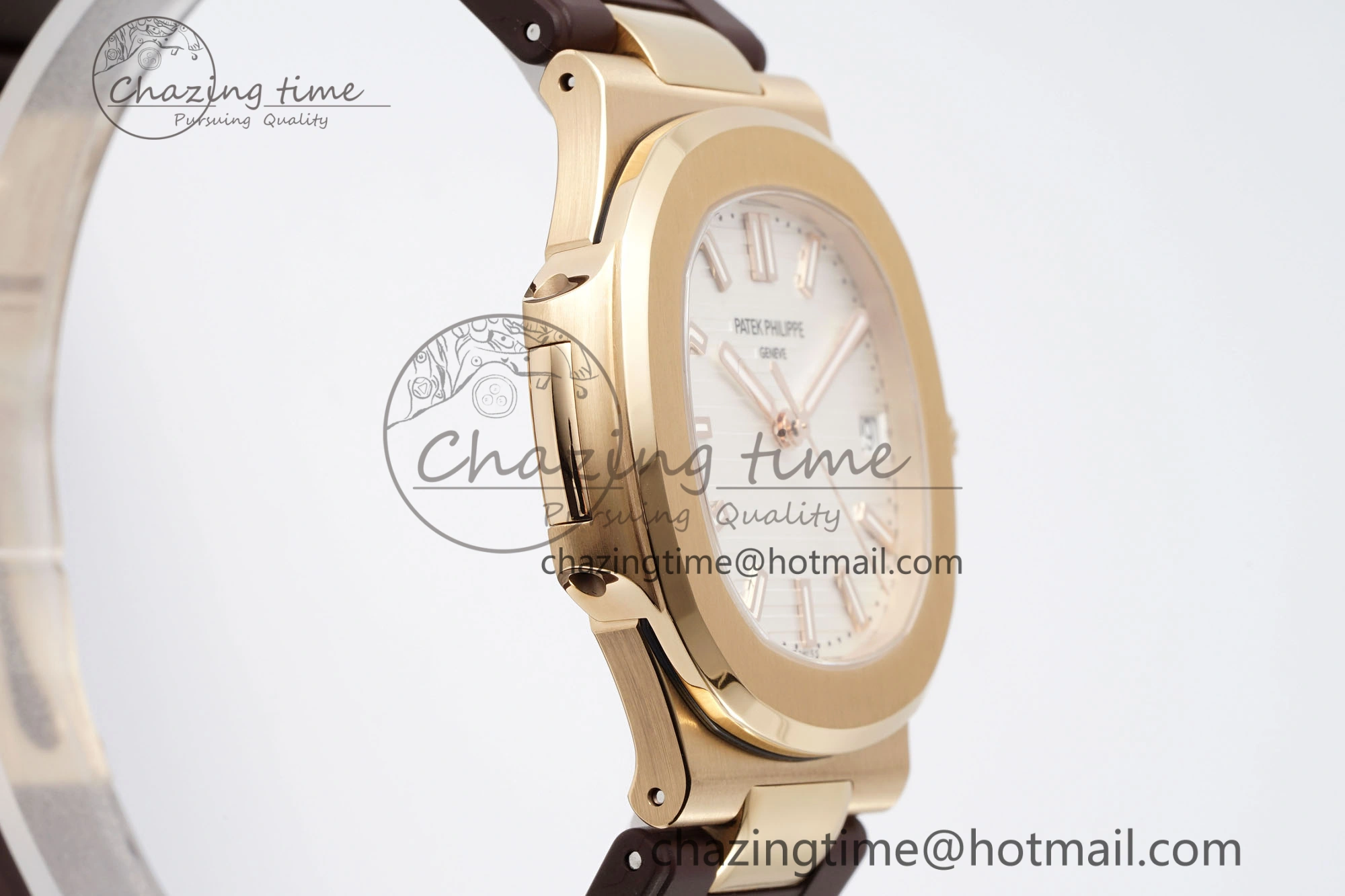 Nautilus 5711 1R PPF 1:1 Best Edition White Textured Dial on Brown Rubber Strap 324CS V5