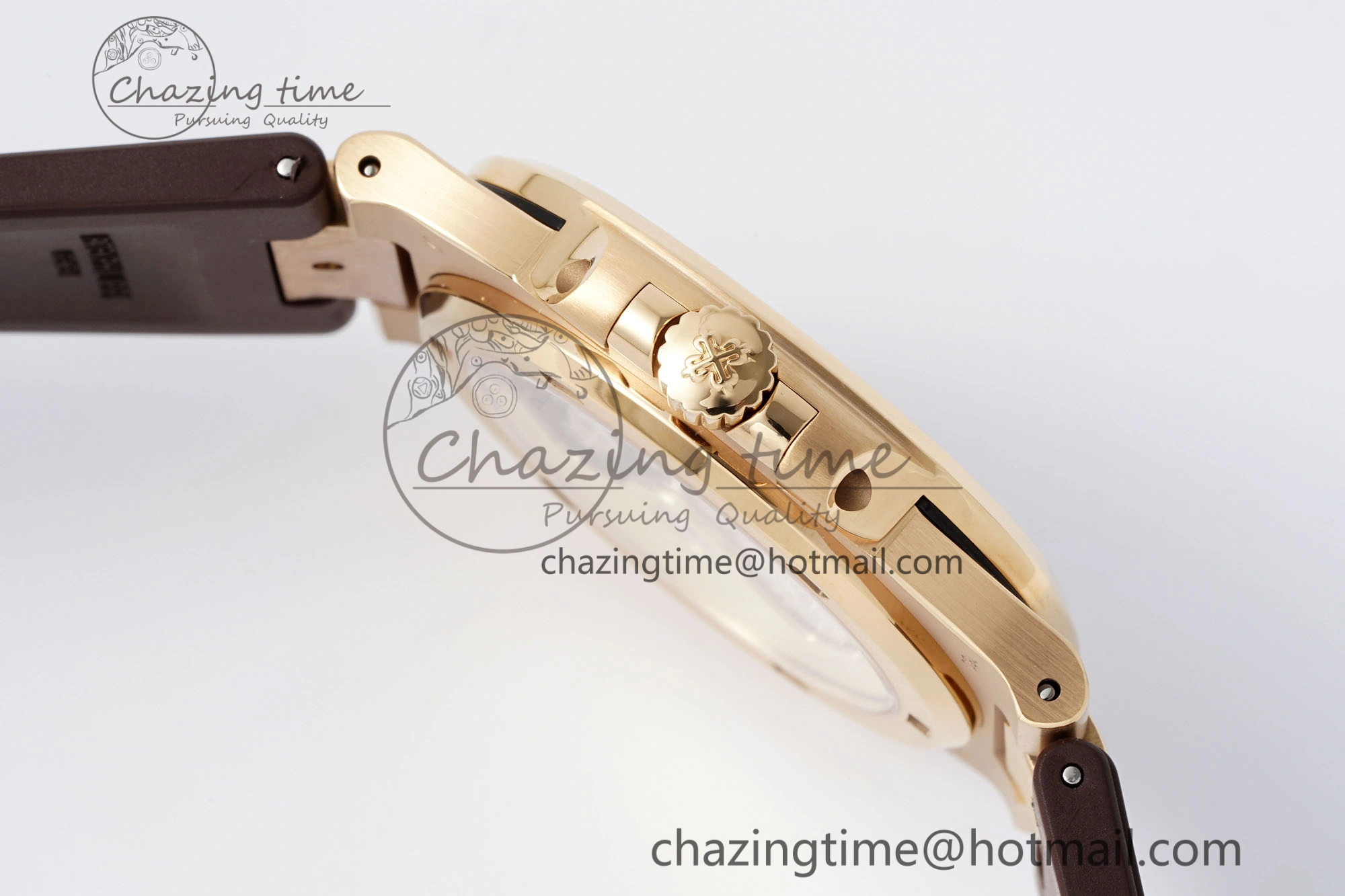 Nautilus 5711 1R PPF 1:1 Best Edition White Textured Dial on Brown Rubber Strap 324CS V5