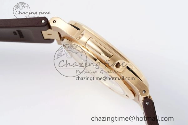 Nautilus 5711 1R PPF 1:1 Best Edition White Textured Dial on Brown Rubber Strap 324CS V5