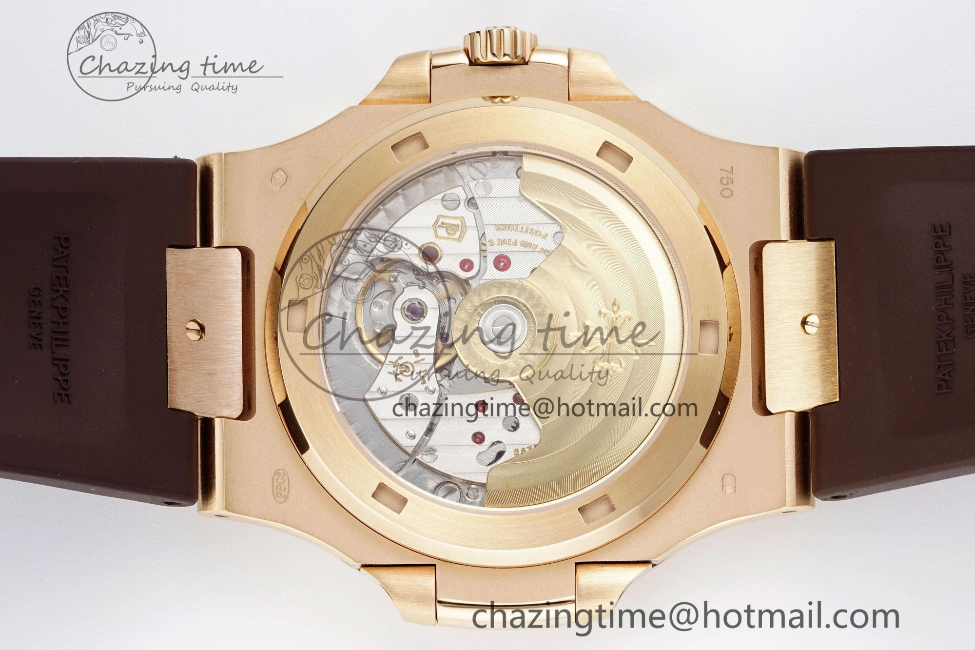 Nautilus 5711 1R PPF 1:1 Best Edition White Textured Dial on Brown Rubber Strap 324CS V5