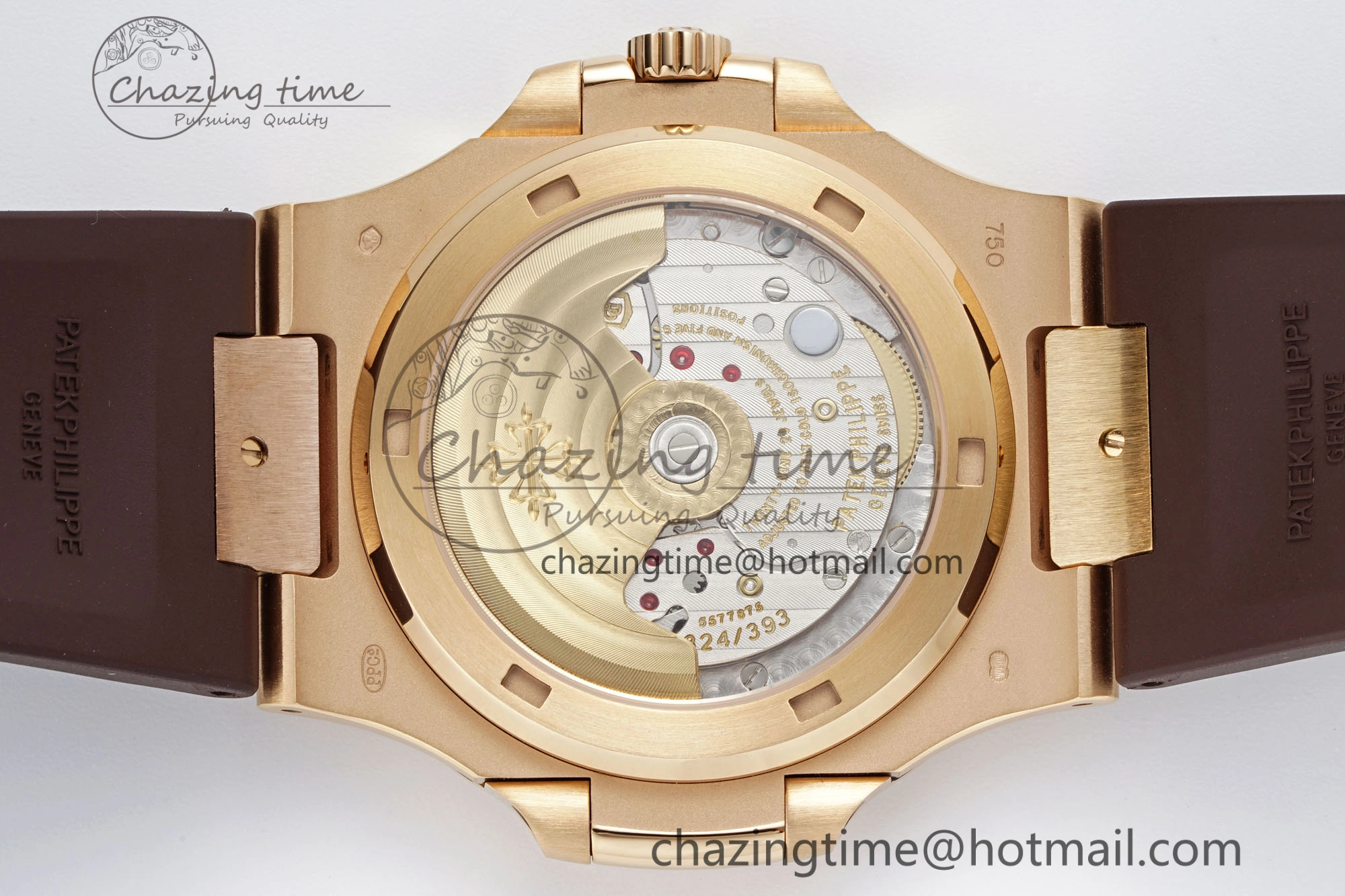 Nautilus 5711 1R PPF 1:1 Best Edition White Textured Dial on Brown Rubber Strap 324CS V5