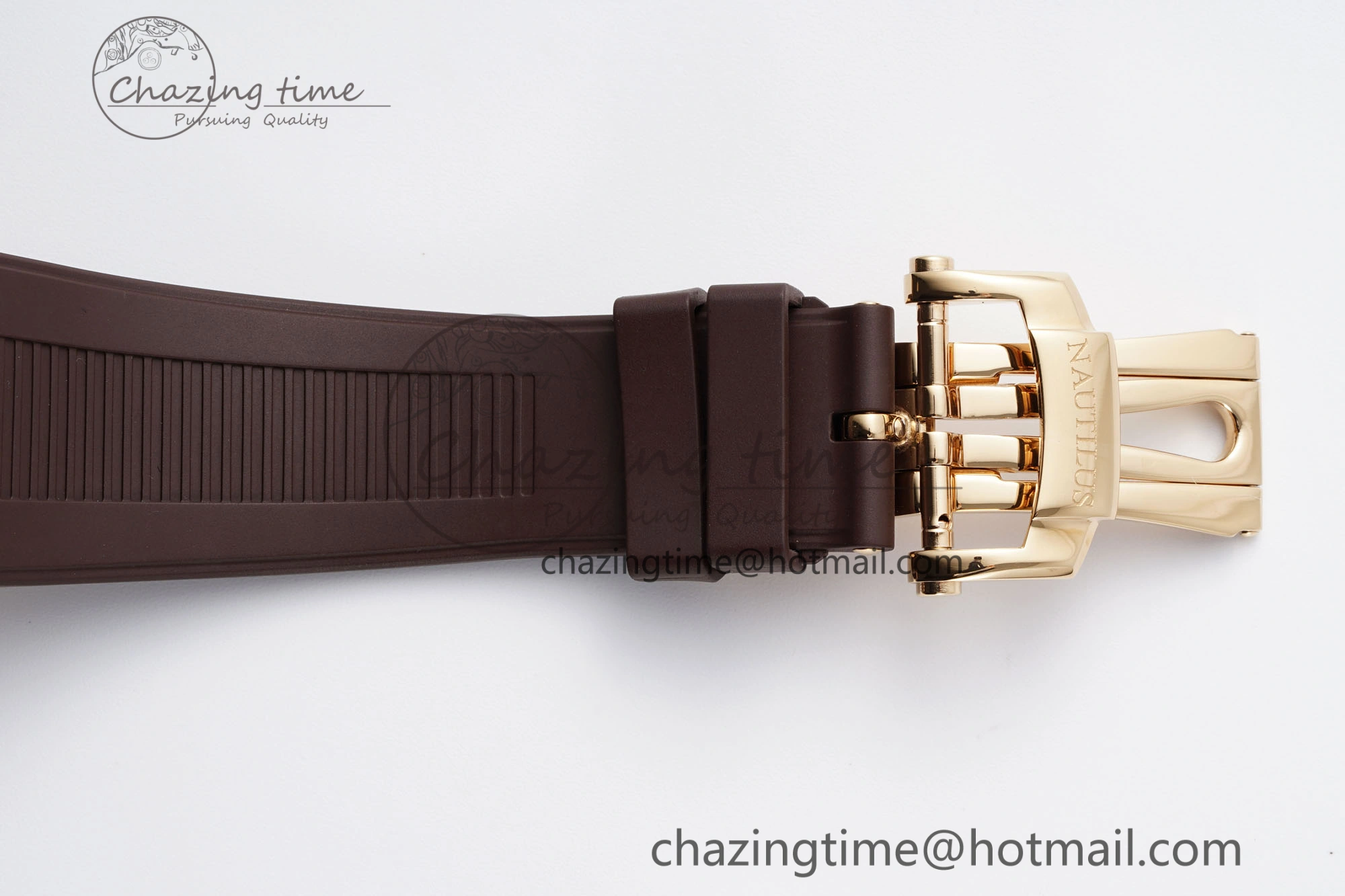 Nautilus 5711 1R PPF 1:1 Best Edition White Textured Dial on Brown Rubber Strap 324CS V5