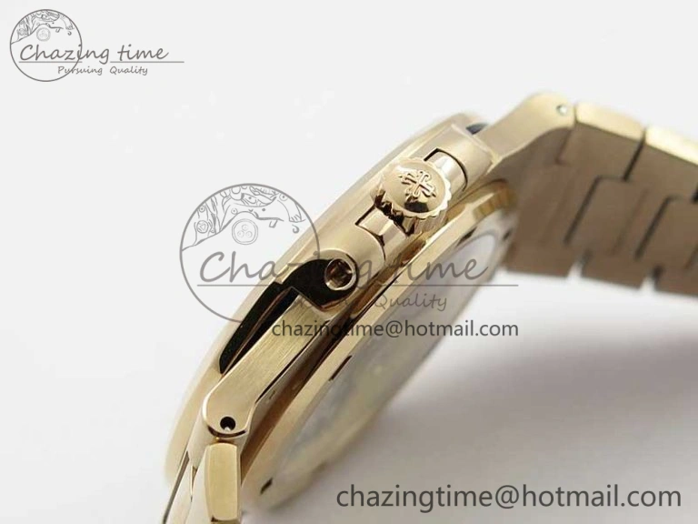 Nautilus 5711 1R PPF 1:1 Best Edition White Textured Dial on RG Bracelet 324CS (Free box)