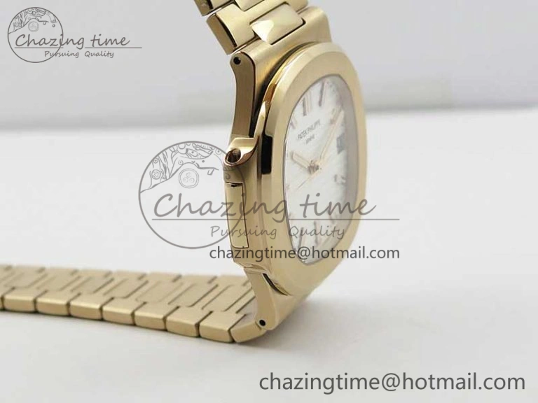 Nautilus 5711 1R PPF 1:1 Best Edition White Textured Dial on RG Bracelet 324CS (Free box)