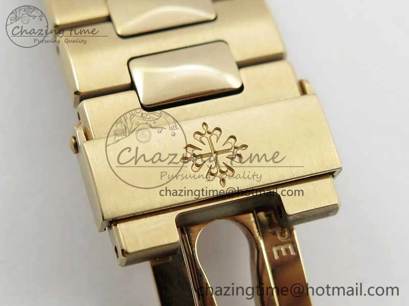 Nautilus 5711 1R PPF 1:1 Best Edition White Textured Dial on RG Bracelet 324CS (Free box)