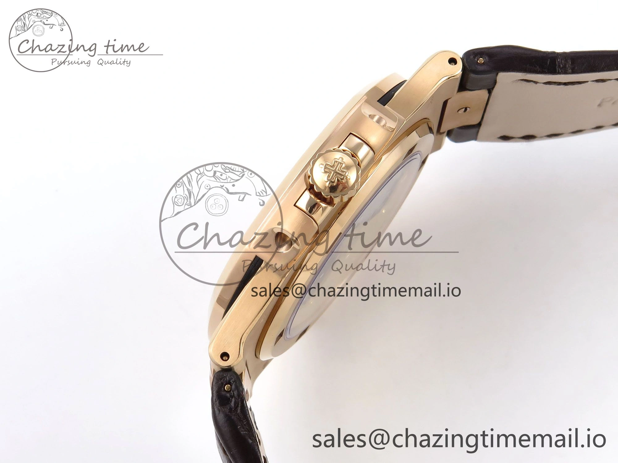 Nautilus 5711 1R RG 3KF 1:1 Best Edition Brown Textured Dial on Brown Leather Strap A324 Super Clone V2