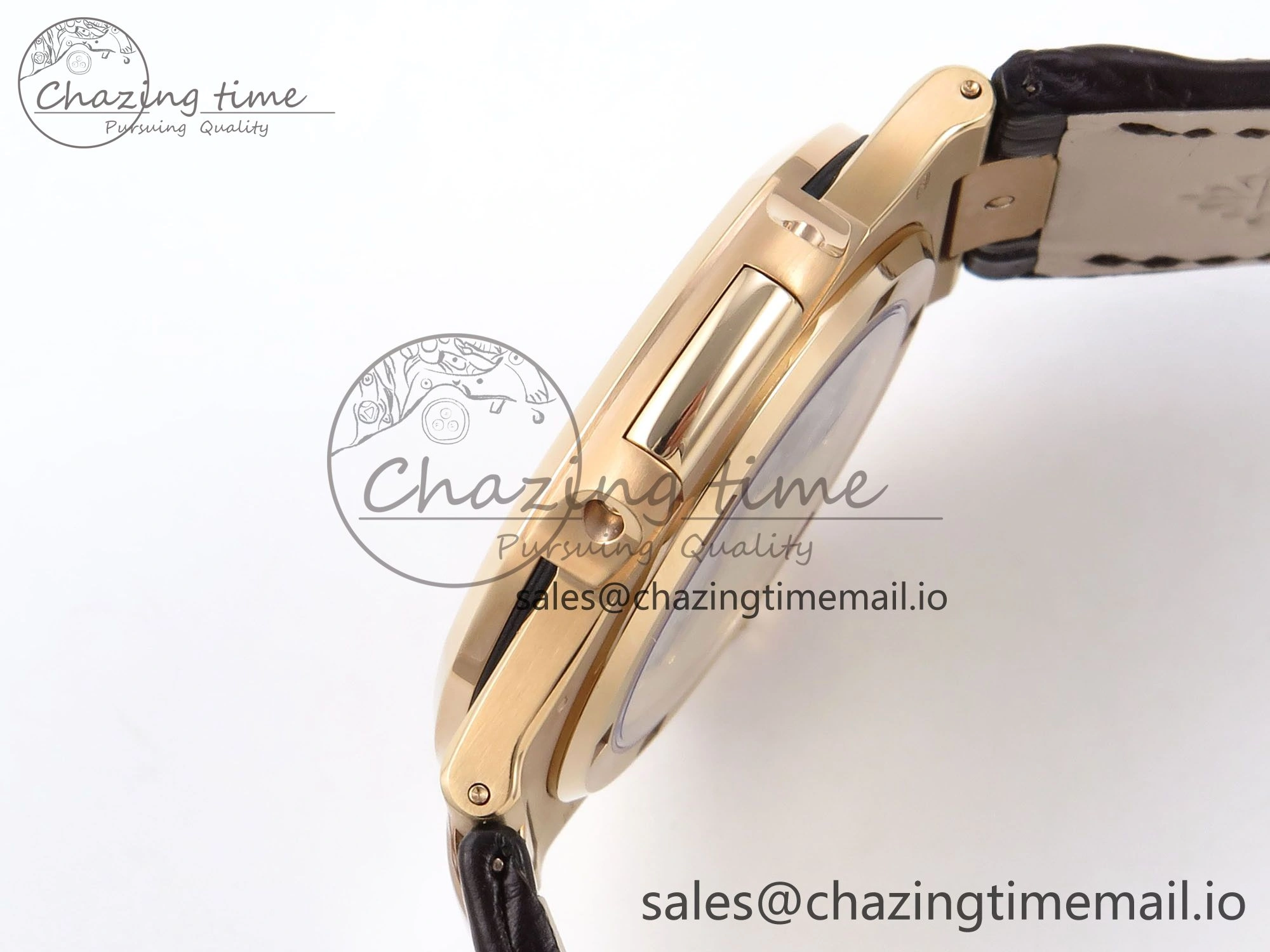 Nautilus 5711 1R RG 3KF 1:1 Best Edition Brown Textured Dial on Brown Leather Strap A324 Super Clone V2