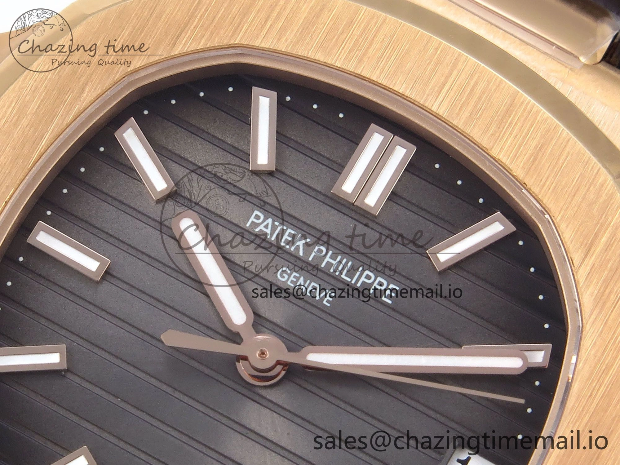 Nautilus 5711 1R RG 3KF 1:1 Best Edition Brown Textured Dial on Brown Leather Strap A324 Super Clone V2