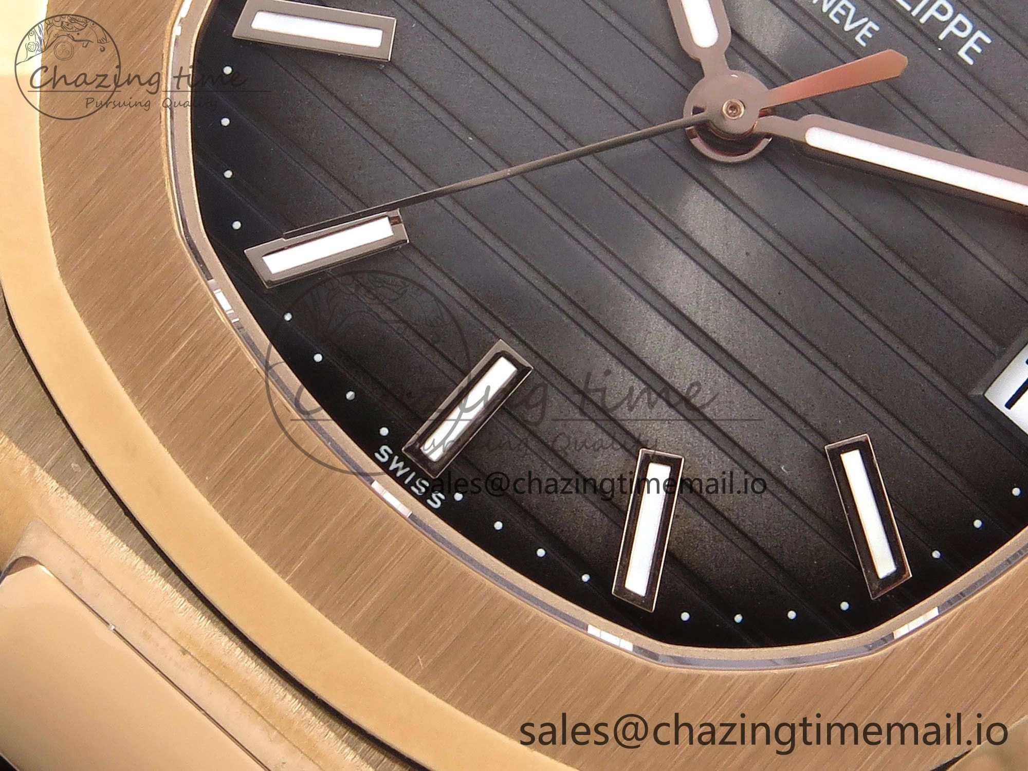 Nautilus 5711 1R RG 3KF 1:1 Best Edition Brown Textured Dial on Brown Leather Strap A324 Super Clone V2