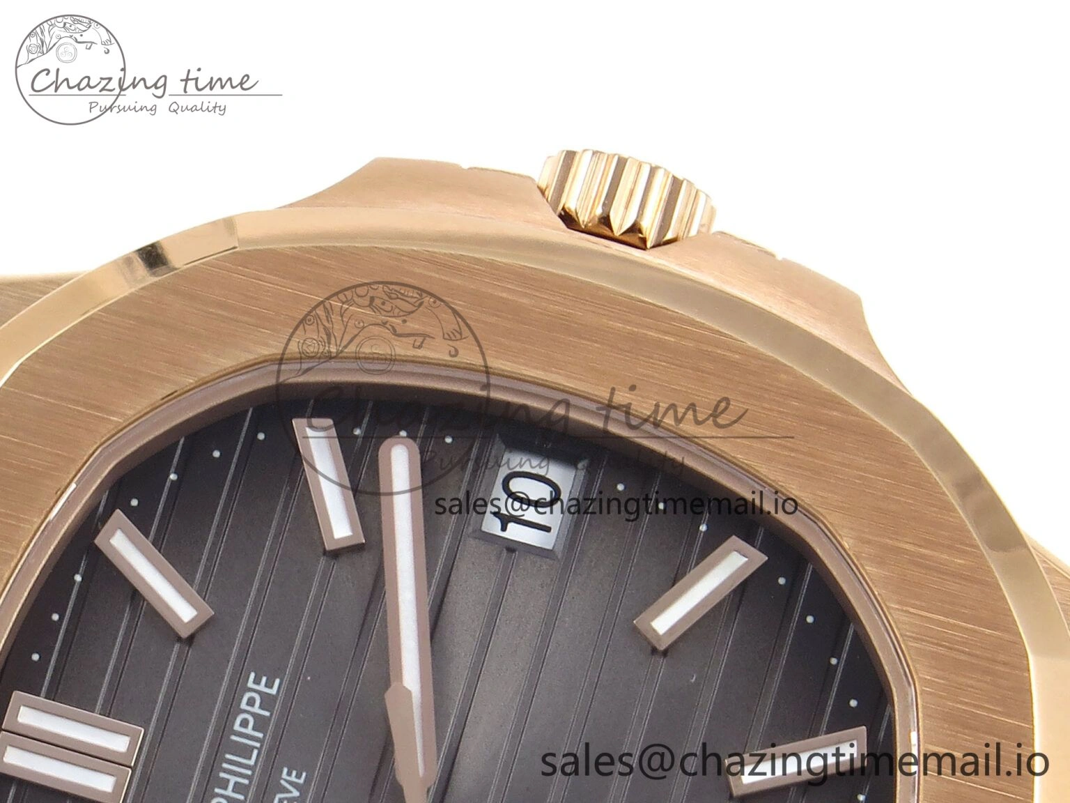 Nautilus 5711 1R RG 3KF 1:1 Best Edition Brown Textured Dial on Brown Leather Strap A324 Super Clone V2