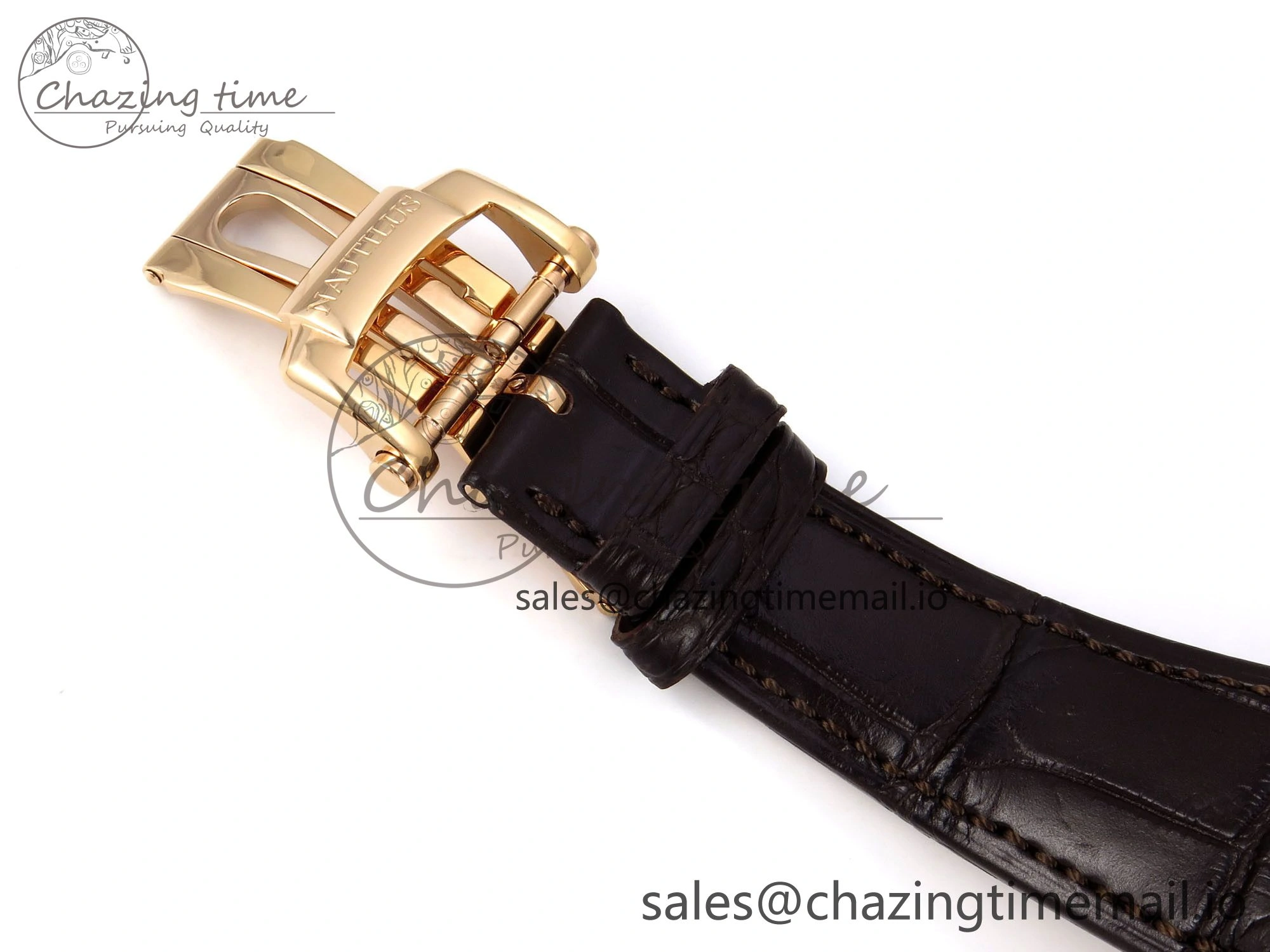 Nautilus 5711 1R RG 3KF 1:1 Best Edition Brown Textured Dial on Brown Leather Strap A324 Super Clone V2