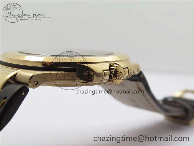 Nautilus 5711 1R RG 3KF 1:1 Best Edition Brown Textured Dial on Brown Leather Strap A324 Super Clone V2