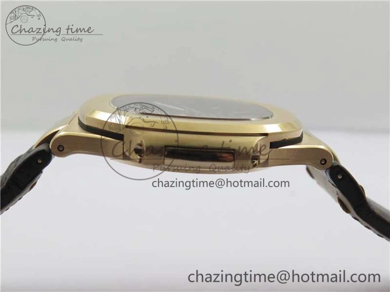 Nautilus 5711 1R RG 3KF 1:1 Best Edition Brown Textured Dial on Brown Leather Strap A324 Super Clone V2
