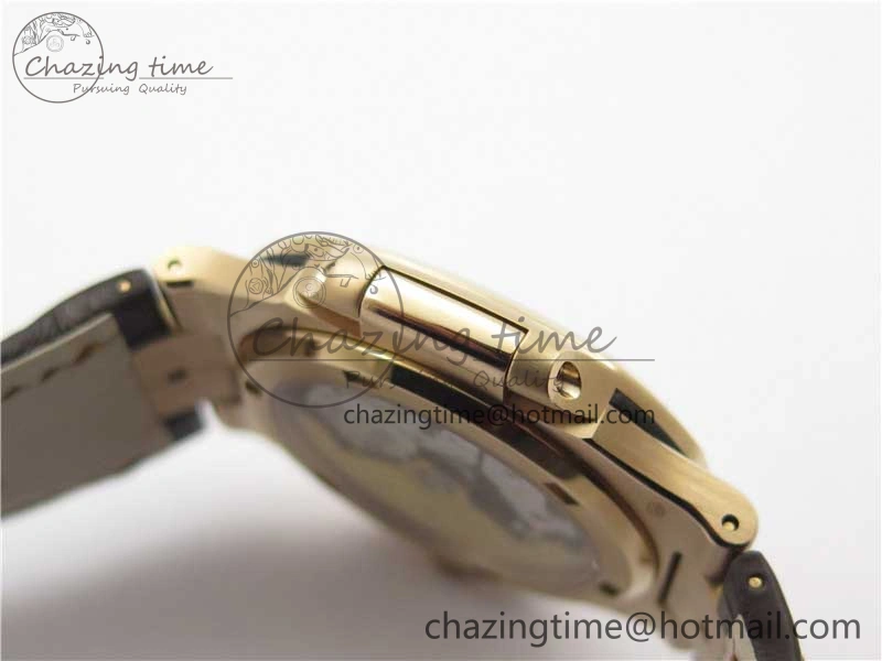 Nautilus 5711 1R RG 3KF 1:1 Best Edition Brown Textured Dial on Brown Leather Strap A324 Super Clone V2