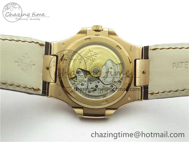 Nautilus 5711 1R RG 3KF 1:1 Best Edition Brown Textured Dial on Brown Leather Strap A324 Super Clone V2