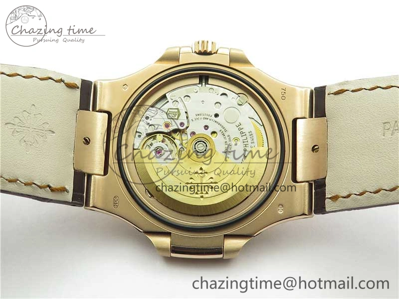 Nautilus 5711 1R RG 3KF 1:1 Best Edition Brown Textured Dial on Brown Leather Strap A324 Super Clone V2