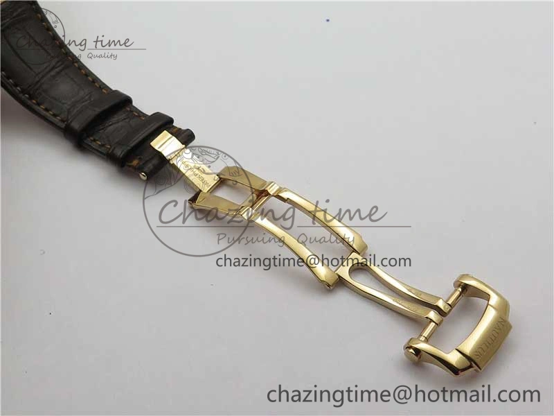 Nautilus 5711 1R RG 3KF 1:1 Best Edition Brown Textured Dial on Brown Leather Strap A324 Super Clone V2